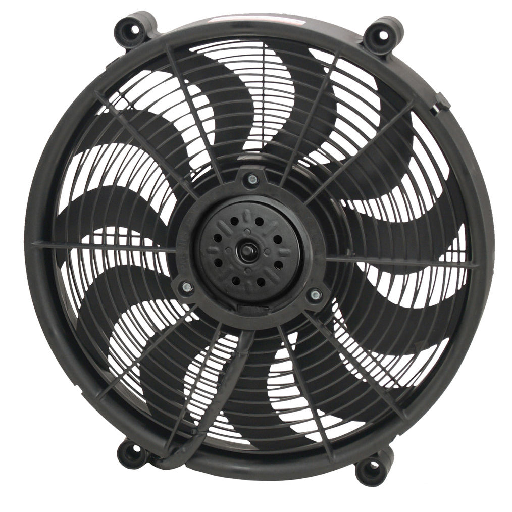 Derale 電動クーリングファン - プッシュ/プル - 2400 CFM - 12V - カーブブレード - 16-7/8 x 16-7/8 インチ - 厚さ 2-5/8 インチ - プラスチック