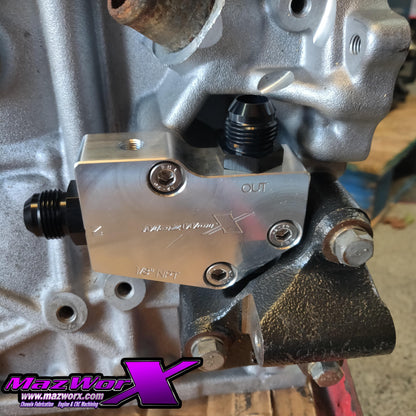 Mazworx - SR20 FF車用(横置きエンジン) オイルブロックアダプター (30003)