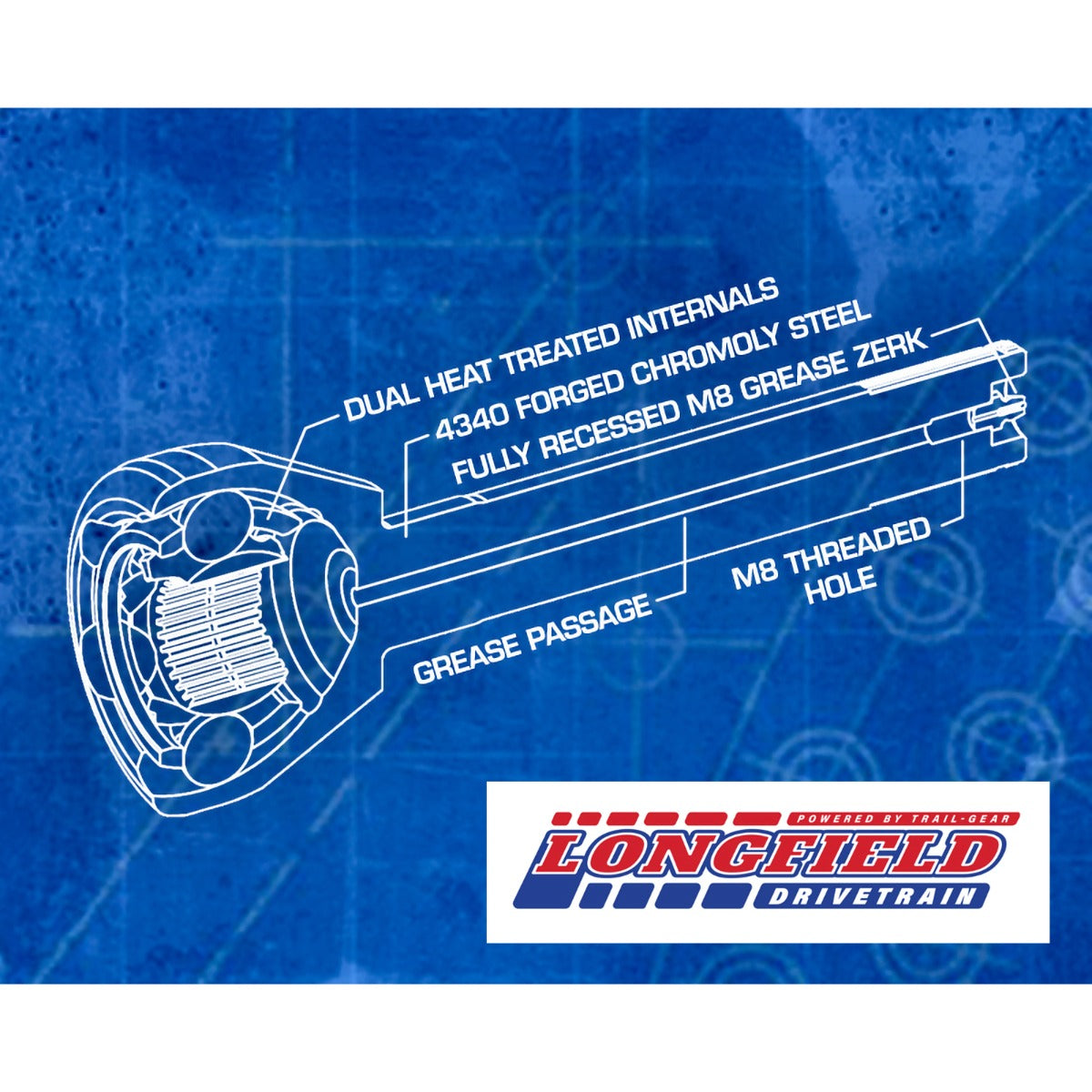 Longfield 30スプライン ガンドリル クロモリ バーフィールド（ピックアップ／4ランナー用・単品）