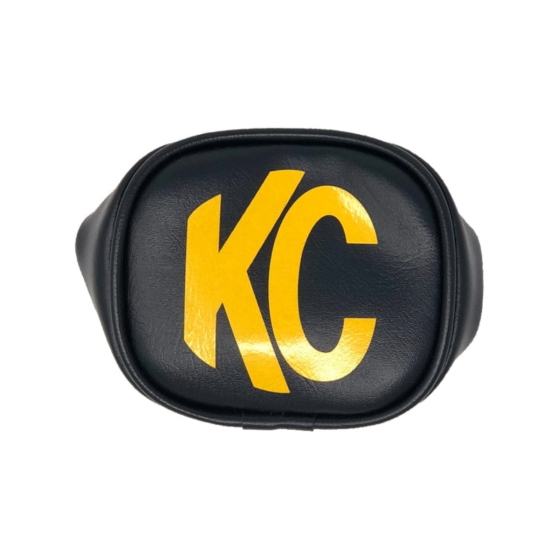 KC HiLiTES 3インチ レクタングル ソフトカバー（ペア）- ブラック×イエローKCロゴ