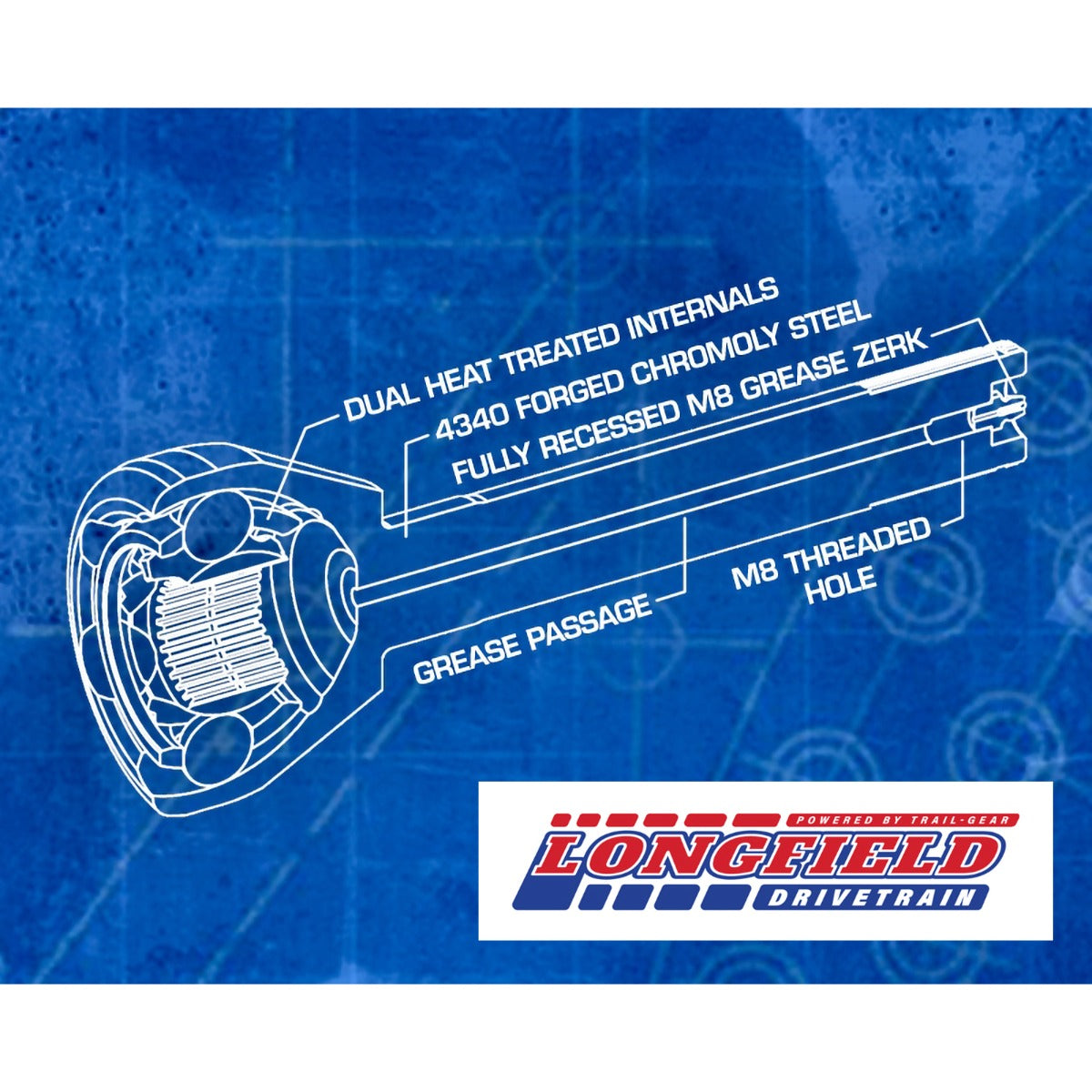 Longfield ランドクルーザー FJ40用 30スプライン バーフィールド／アクスル スーパーセット ロングスプライン（ガンドリル加工）