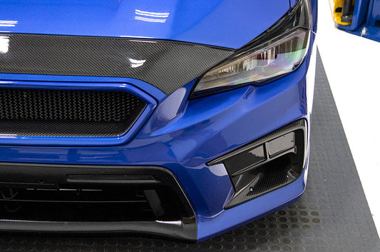 OLM カーボンファイバー アッパーフロントバンパーカバー - 2015-2021 スバル WRX / STI用