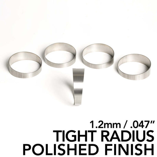 Ticon チタン パイカット 外径2.5インチ(約64mm) 45度 1.26D 肉厚1.2mm(0.047インチ) 鏡面仕上げ 5個入り