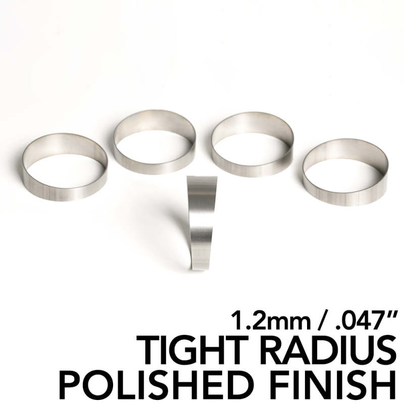 Ticon チタン パイカット 外径4インチ(約102mm) 1D(タイトR) 肉厚1.2mm(0.047インチ) 鏡面仕上げ 5個入り