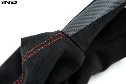 iND f87 m2 matte carbon stitched parking brake handle - iND Distribution