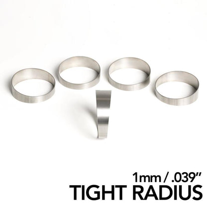 Ticon チタン パイカット 外径1.5インチ(約38mm) 45度 タイトR 曲げ半径2.55インチ(約65mm) 肉厚1mm 5個入り