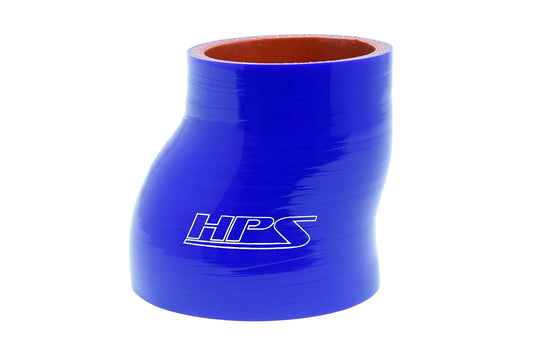 HPS 内径 2インチ(51mm) - 2.5インチ(63mm)、長さ 3インチ(76mm)、 耐高温 4 層強化シリコン オフセット リデューサー カプラー ホース ブルー (内径 51mm - 63mm、長さ 76mm)