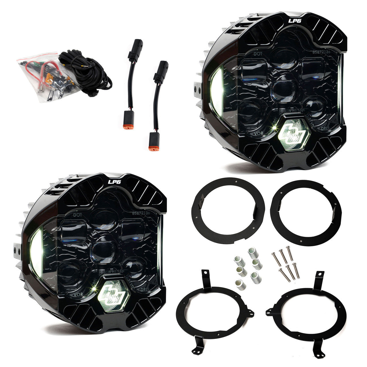 Baja Designs - DOT LP6 LEDヘッドライトキット - ジープ 2018-2025 Wrangler JL; 2020-2025 Gladiator JT; ハロゲンヘッドライト装着車専用