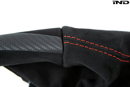 iND f87 m2 matte carbon stitched parking brake handle - iND Distribution