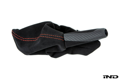 iND f87 m2 matte carbon stitched parking brake handle - iND Distribution