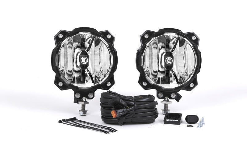 KC HiLiTES 6インチ Pro6 Gravity LEDライト 20W シングルマウント スポットビーム（ペアパックシステム）