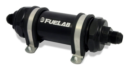 Fuelab 828 インライン燃料フィルター ロングタイプ -6AN イン/アウト 6ミクロン ファイバーグラス ブラック