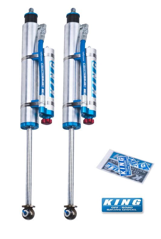 King Shocks 07-18 ジープ ラングラー JK フロント 2.5インチ（約63.5mm）径 ピギーホース リザーバーショック 0-2インチ（約0-50.8mm）リフト用 調整機能付き（ペア）