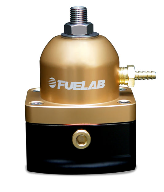 Fuelab 515 インジェクション用アジャスタブル燃圧レギュレーター 25-90 PSI（2）-10AN イン（1）-6ANリターン・ゴールド
