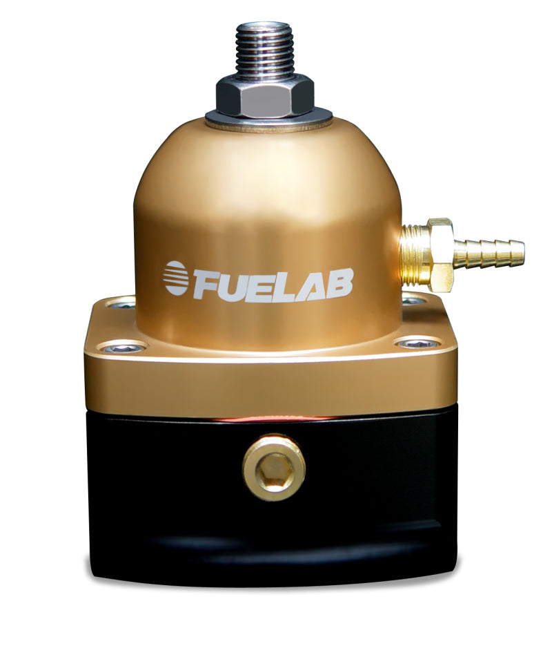 Fuelab 515 キャブレター用 アジャスタブル燃圧レギュレーター 4-12 PSI （2）-10AN イン （1）-6ANリターン ゴールド