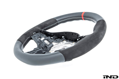 BMW Mパフォーマンス Gシャーシステアリングホイール - レッドストライプ + シルバーグレーステッチ