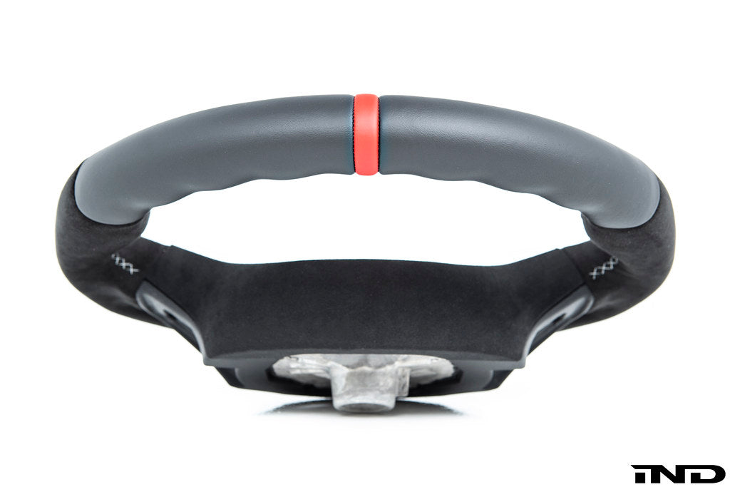 BMW Mパフォーマンス Gシャーシステアリングホイール - レッドストライプ + シルバーグレーステッチ