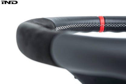 BMW Mパフォーマンス Gシャーシステアリングホイール - レッドストライプ + シルバーグレーステッチ