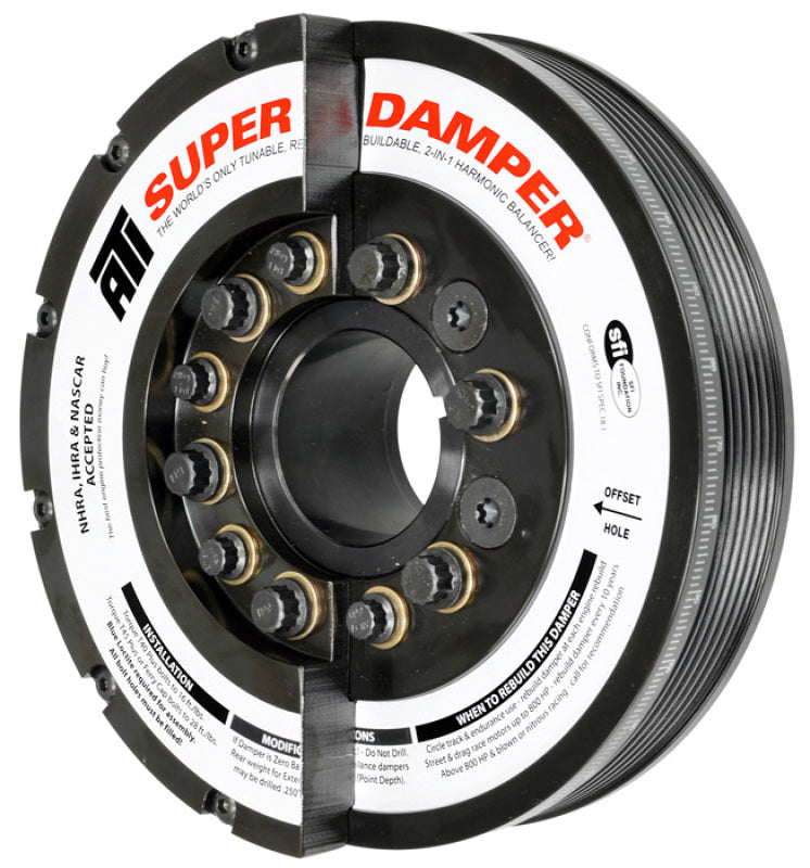 ATI ダンパー - 7.425インチ（約188.6mm） - スチール製 - 6溝 - 17-19 GM デュラマックス用