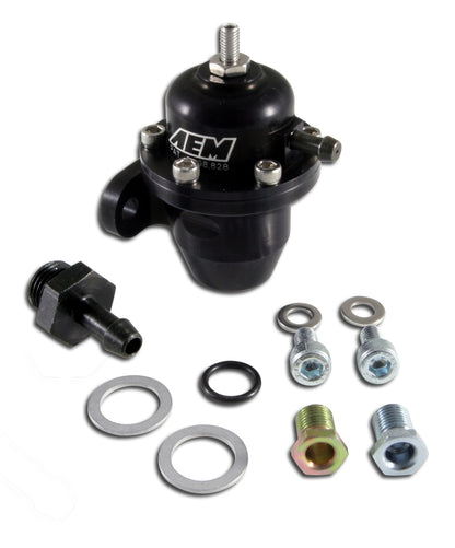 AEM 94-01 アキュラ インテグラ / 90-93 ホンダ アコード / 92-95 ホンダ シビック / 99-00 ホンダ シビック ブラック調整式燃圧レギュレーター