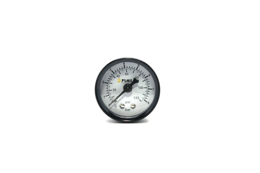 Fuelab 1.5インチ（約38.1mm）燃圧計 - EFI用 - 0-120 PSI（デュアルバー/PSIスケール）