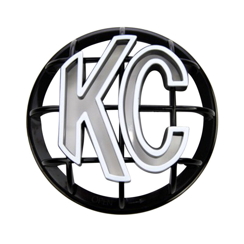 KC HiLiTES 5インチ ラウンド ABS ストーングuard アポロライト対応（単品）- ブラック ホワイトKCロゴ入り