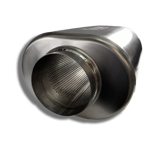 Ticon チタン オーバルマフラー センターイン/センターアウト 入口/出口3.5インチ(約89mm) 全長12インチ(約305mm)