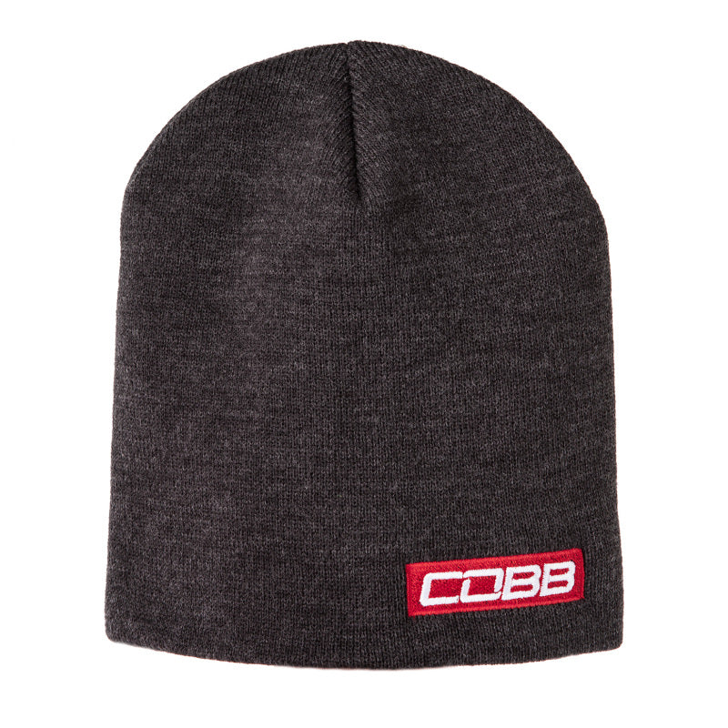 Cobb Tuning バーロゴ ニットビーニー - グレー（レッドロゴ）高さ8インチ（約20.3cm） フリーサイズ