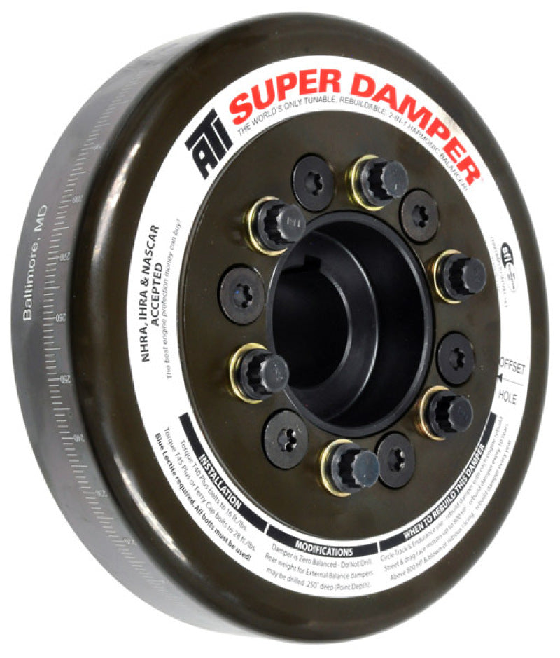 ATI ダンパー - 7.074インチ（約179.7mm） - スチール製 - オリバートラクター用 - 6気筒 - シボレー フロント用 - 3リング - ディーゼル用