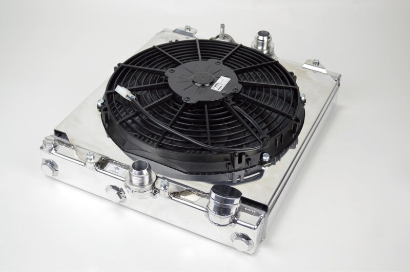 CSF 汎用 ハーフラジエーター -16AN & スリップオンフィッティング/12インチ（約30.5cm） 付属 Spal製ファン付＆シュラウド