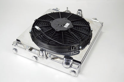 CSF 汎用 ハーフラジエーター -16AN & スリップオンフィッティング/12インチ（約30.5cm） 付属 Spal製ファン付＆シュラウド