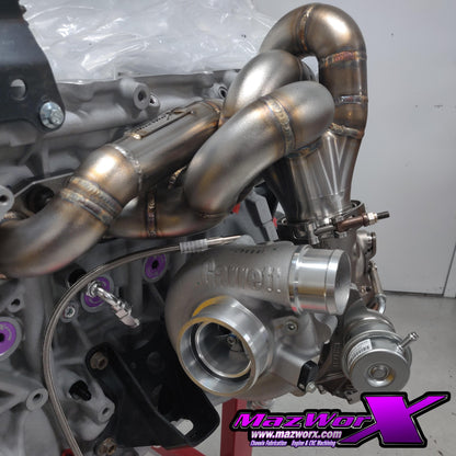 Mazworx - SR20DET/VE FR車用(縦置きエンジン) ボトムマウントターボマニホールド G25 (70010)
