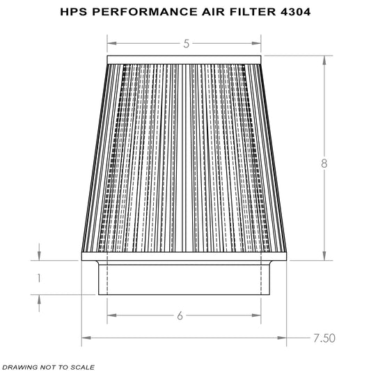 HPS エア フィルター 内径 6インチ(152mm)、エレメント長さ 6インチ(152mm)、全長 9 インチ(229mm)