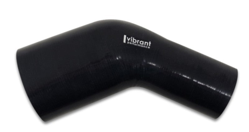 Vibrant シリコン異径エルボー 45度 内径3.5インチ(約89mm) x 内径3.25インチ(約83mm) (グロスブラック)