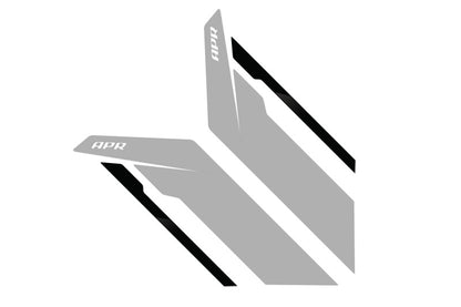 APR サイドバーンステッカー - シルバーAPR／ブラックストライプ（左右セット）