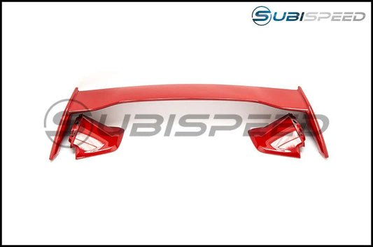 OLM STIスタイル ペイントマッチドスポイラー - ピュアレッド - 2015-2021 スバル WRX / STI用