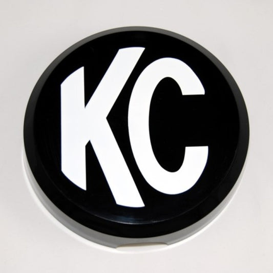 KC HiLiTES 6インチ ラウンド ハードカバー for Daylighter/SlimLite/Pro-Sport（シングル）- ブラック ホワイトKCロゴ入り