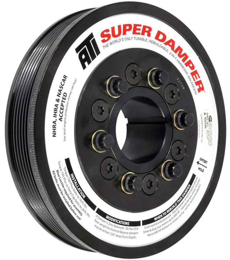 ATI ダンパー - 7.425インチ（約188.6mm） - スチール製 - 6溝 - Duramax - 2001-2015年モデル対応 - ニュートラルバランス - 3リング - ヘビーイナーシャ