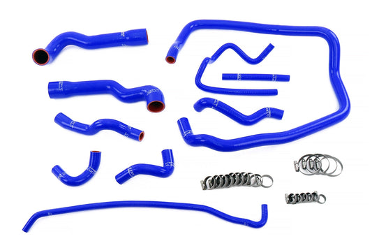 HPS シリコンホースキット - ラジエーター、ヒーター、スロットルボディ、エクスパンションタンククーラントホース 57-2088-BLUE