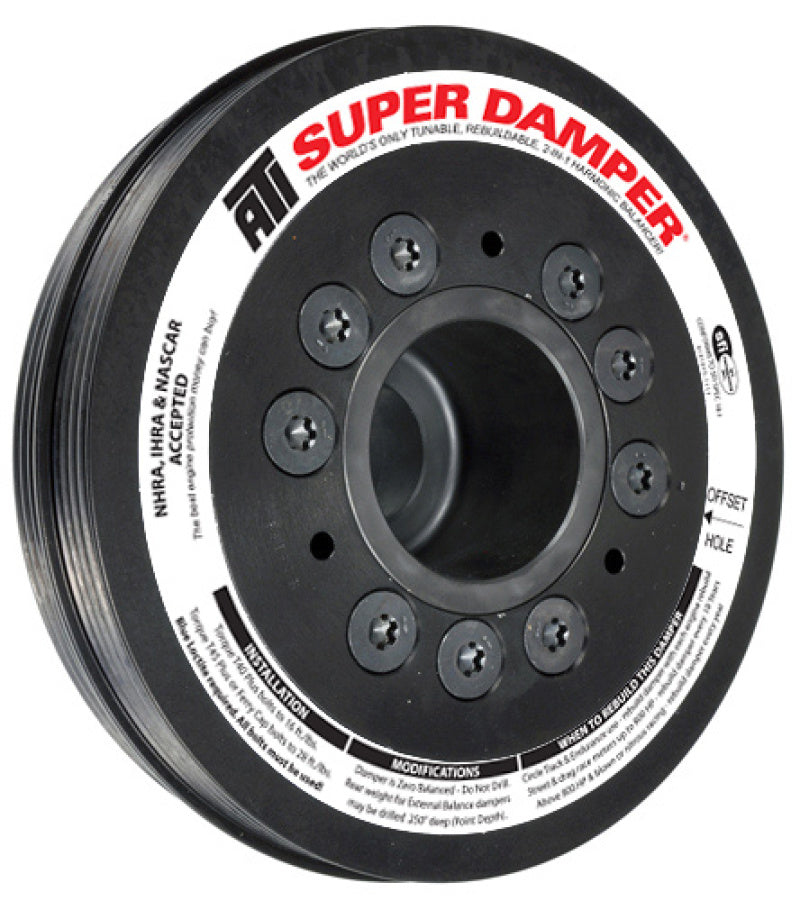 ATI ダンパー - 6.78インチ（約172.2mm） - アルミ製 - （2）4溝 - 三菱エクリプス - 4G63 インテグラルロワーカムドライブ付き