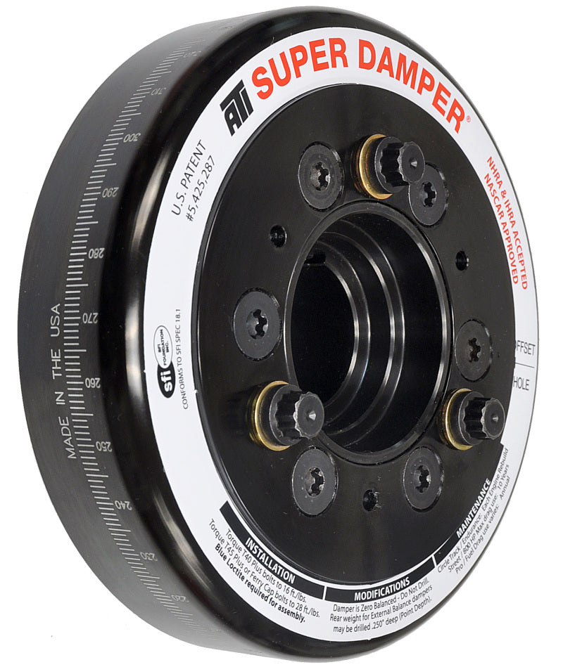 ATI ダンパー - 6.325インチ（約160.7mm） - スチール製 - シボレー LS用 - スムース仕上げ - Cボアフロント - 3リング