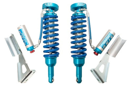 King Shocks 2005年以降トヨタ タコマ（6穴）フロント 2.5インチ（約63.5mm）径リモートリザーバー付きコイルオーバー調整機能付き（ペア）