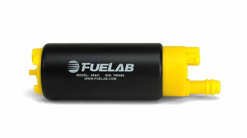 Fuelab 494 高出力 インタンク式電動燃料ポンプ - 340 LPH インレットオフセットタイプ