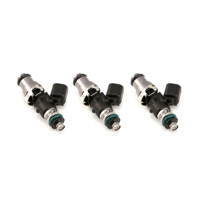 Injector Dynamics 1340cc インジェクター - 48mm（約4.8cm）長 - 14mm グレーキャップ - 14mm ロワーOリング（3個セット）