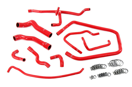 HPS シリコンホースキット - ラジエーター、ヒーター、スロットルボディ、エクスパンションタンククーラントホース 57-2083-RED