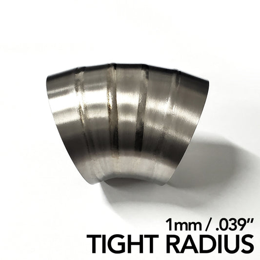 Ticon チタン パイカット 外径3.5インチ(約89mm) 45度 1.65D(ルーズR) 肉厚1mm(0.039インチ) 溶接済み 5個入り