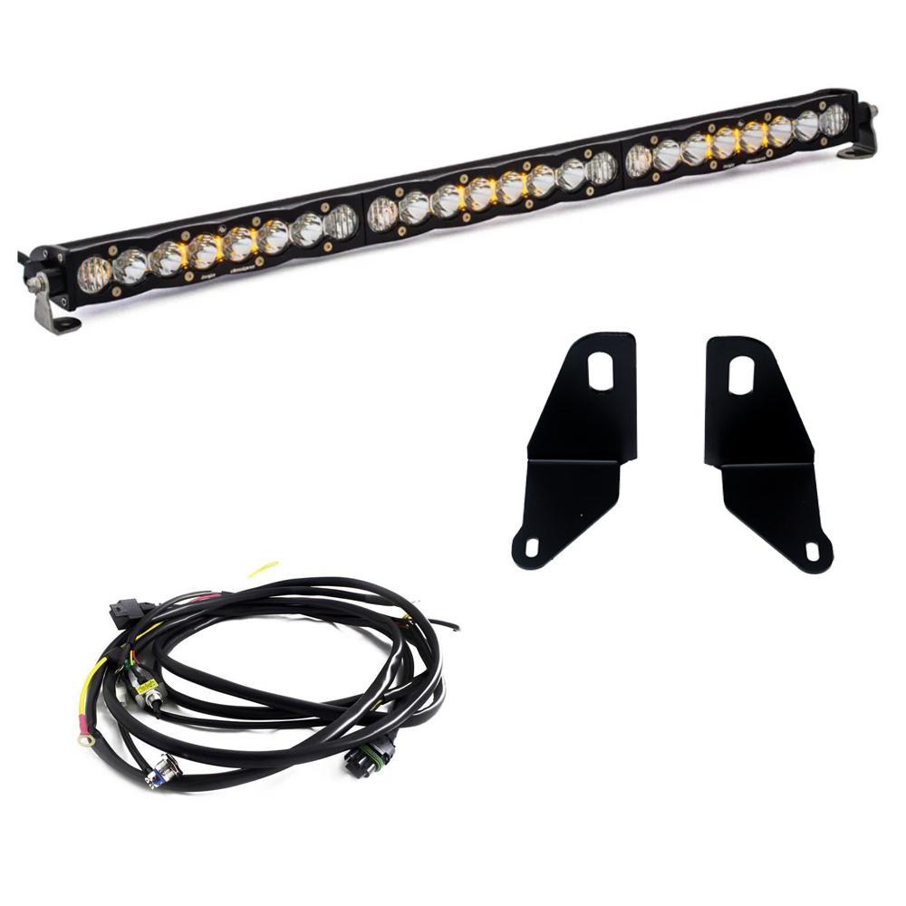 Baja Designs S8 30インチ グリル裏LEDライトバーキット - 2022-2026 シボレー シルバラード 1500