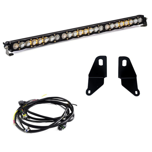 Baja Designs S8 30インチ グリル裏LEDライトバーキット - 2022-2026 シボレー シルバラード 1500
