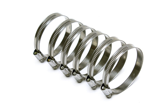 HPS ステンレススチール エンボスホースクランプ サイズ 28 6個パック 1-9/16インチ - 2-1/4インチ (40mm-57mm)
