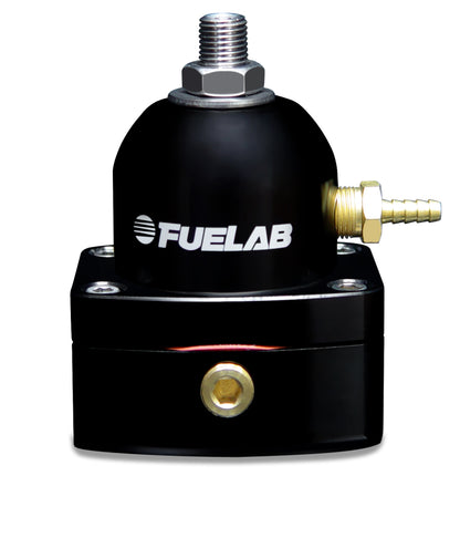Fuelab 515 インジェクション用アジャスタブル燃圧レギュレーター 25-90psi（約173-621kPa） （2）-6AN イン、（1）-6ANリターン ブラック